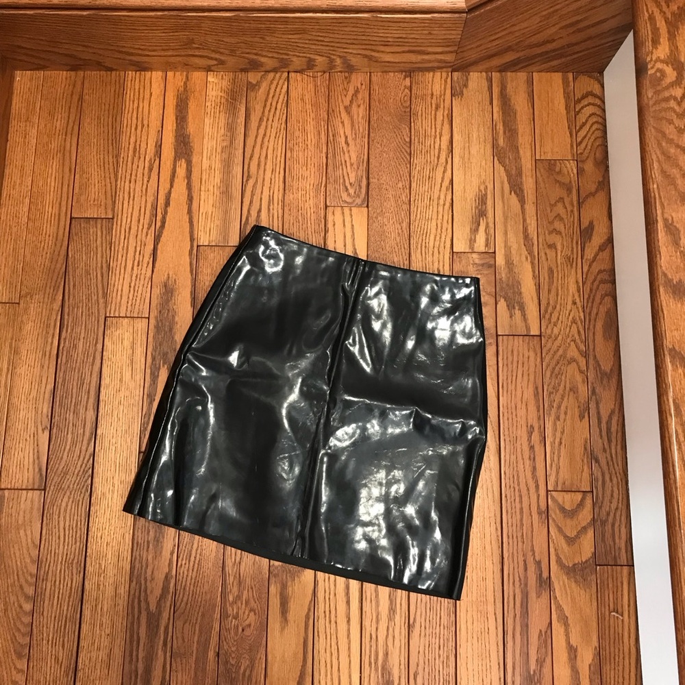 H&M Faux Leather Black Skirt